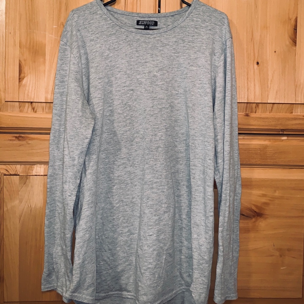 Grey heather wash long sleeve shirt
